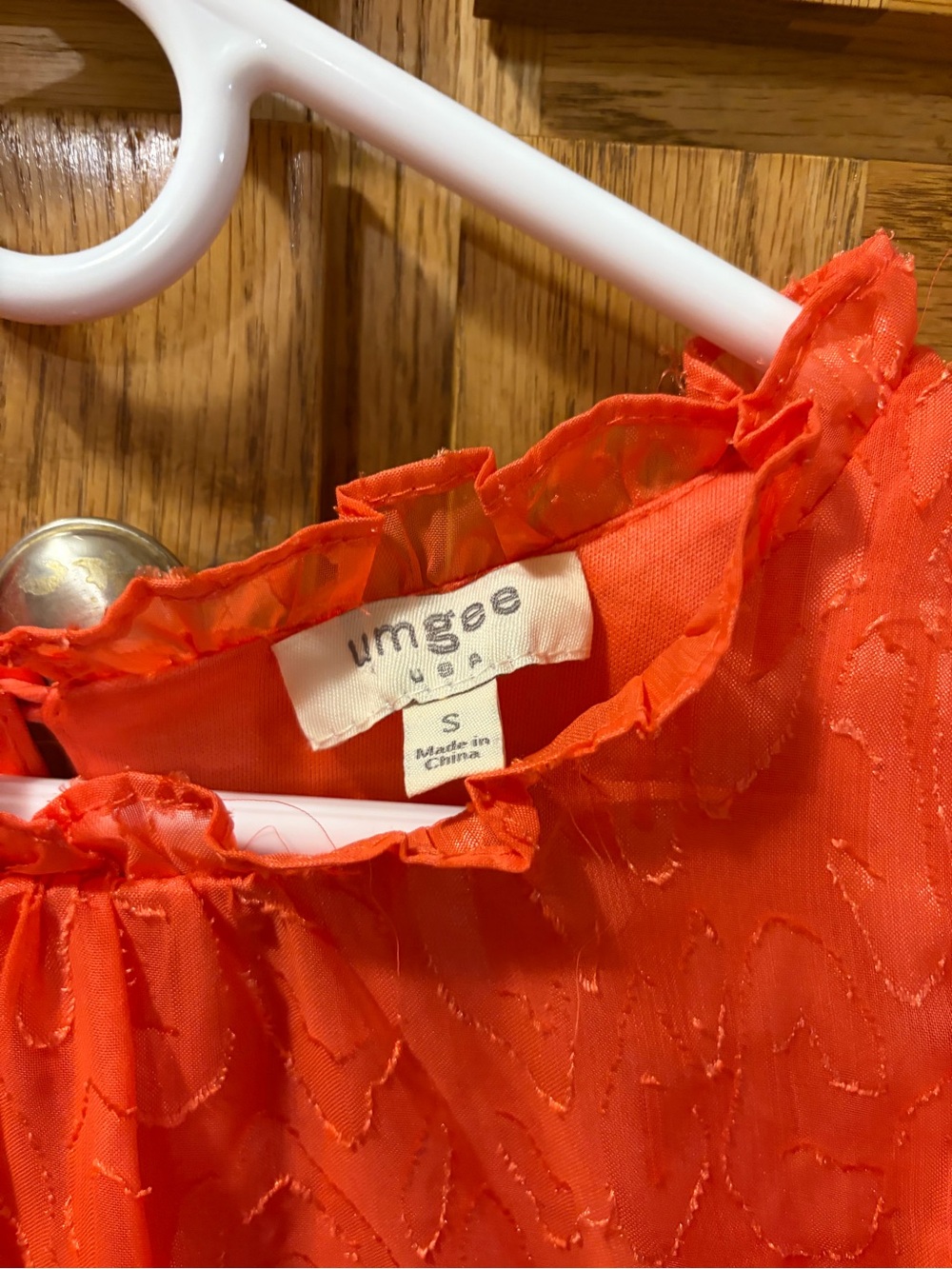 Umgee Bright Orange Ruffle Sleeve Camisole - Picture 2 of 4